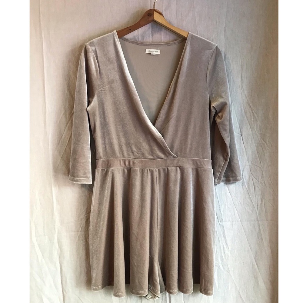 silence + noise Gold Velvet Romper